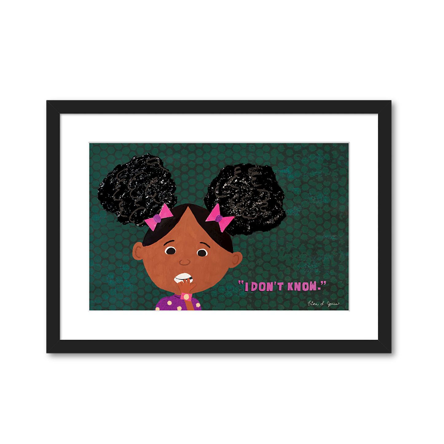 ZARA IN THE MIDDLE OF NOT KNOWING GICLEE 11" X 17" FRAMED (IN GALLERY)