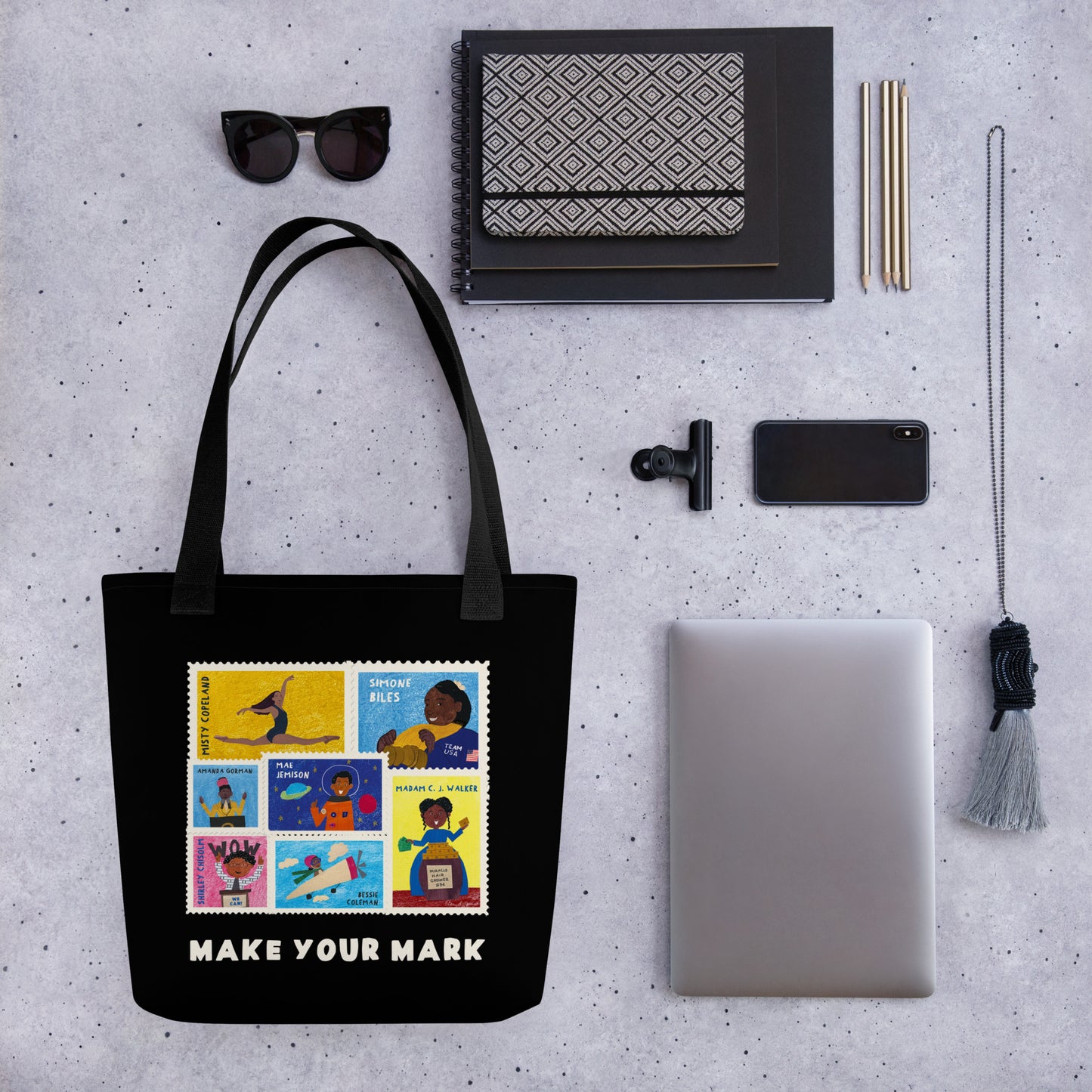 Make Your Mark Tote Bag in black