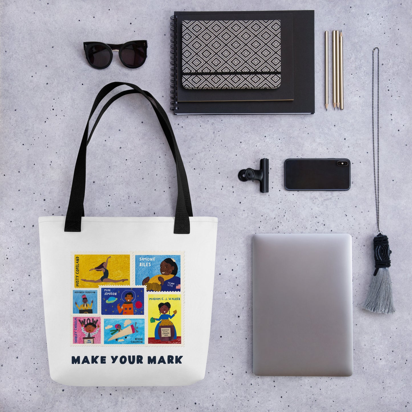 Make Your Mark Tote Bag in white