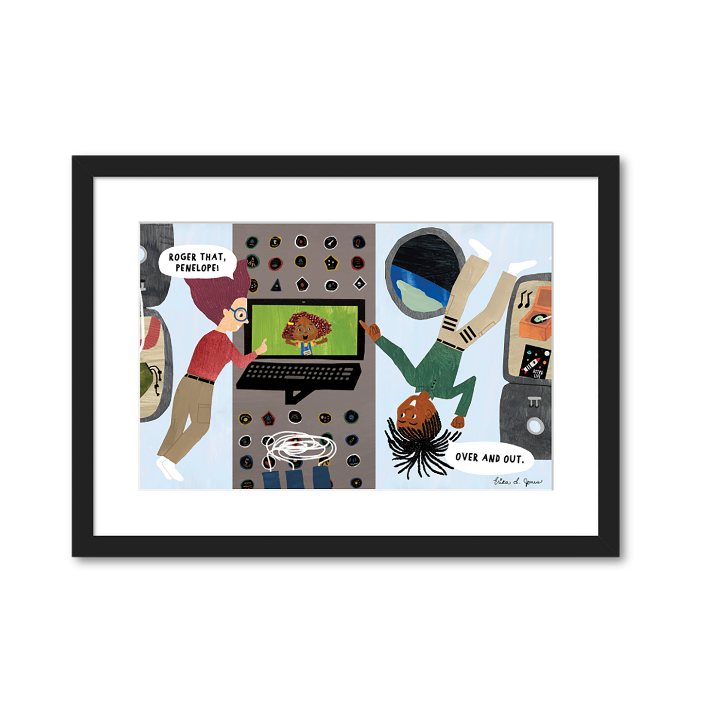 ASTRONAUTS NEED SPACE GICLEE 11" X 17" FRAMED (IN GALLERY)
