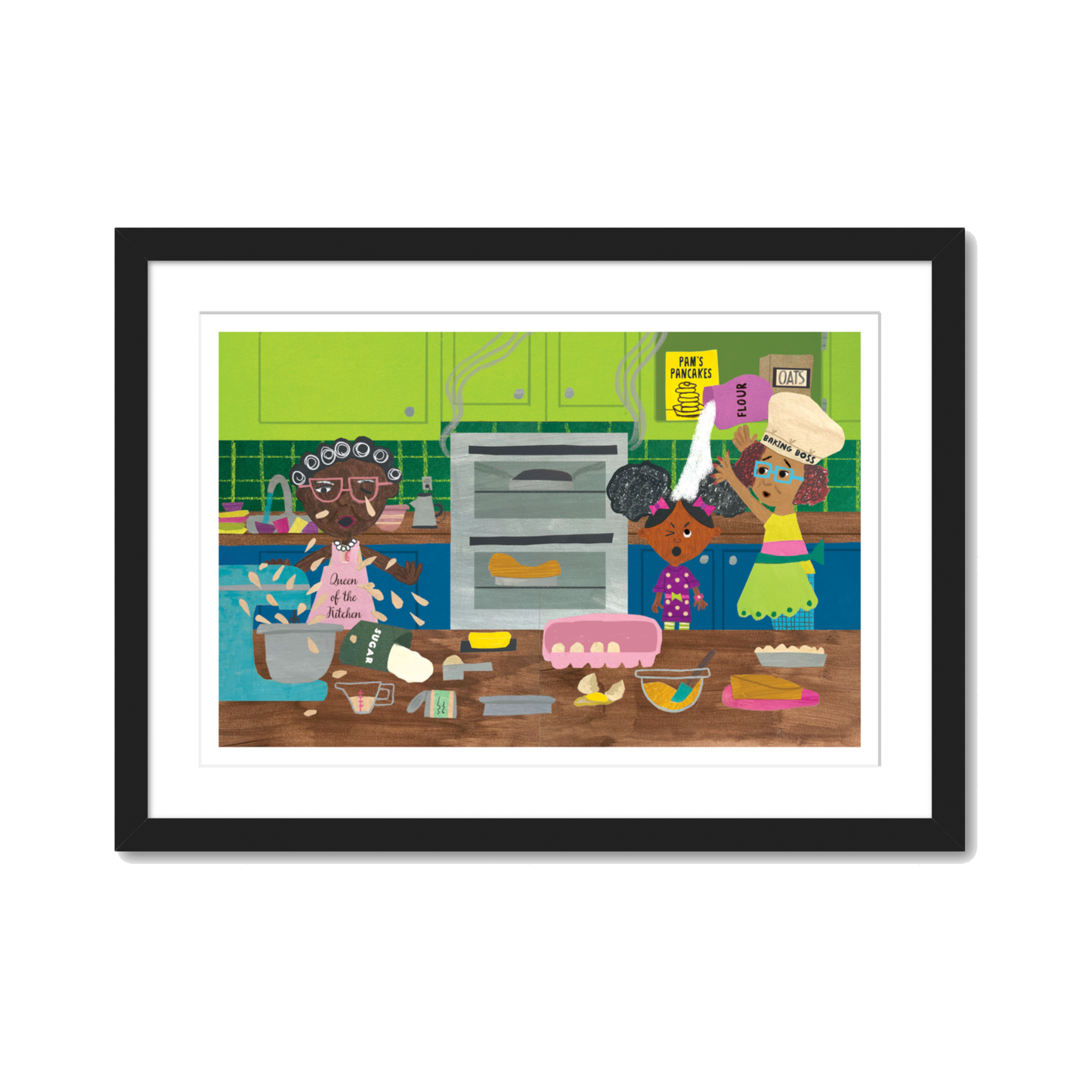 ZARA IN THE MIDDLE OF THE KITCHEN (IN GALLERY FRAMED)