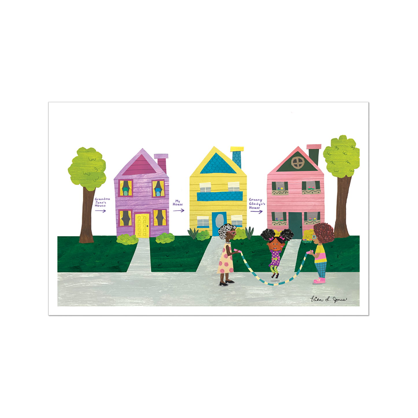 ZARA IN THE MIDDLE OF JUMPING ROPE GICLEE PRINT (11" X 17")
